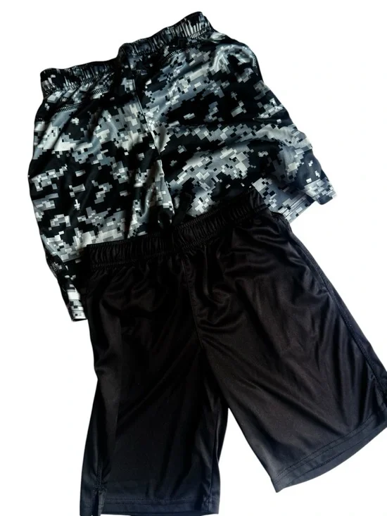 Boys Athletic Shorts Lot Athletic Works & Black & Gray Digital Camo Size 10-12 - Picture 1 of 7